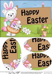 A5 Teddy Tess Easter Oval Pyramage Topper