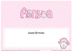 Birthday Anya Teddies Matching Large Dl Insert