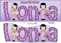 Girlz Birthday Iona Large Dl Quick Card 3D Decoupage