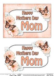 5x7 Mothers Day Mom Flowers & Butterflies 3D Decoupage