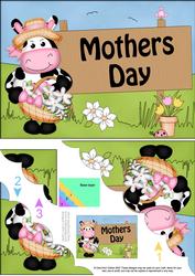 5x7 Milly Moo Cow Mothers Day Scallop Corner