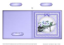 Flower Filled Wheelbarrow Cut and Fold Card