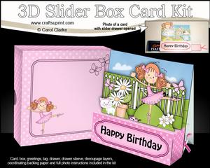 3D Girlz Betzi Ballerina Slider Box Card Kit