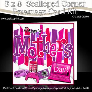 8 x 8 Mothers Day Gadgets Games N Gizmos Scalloped Corner Ki