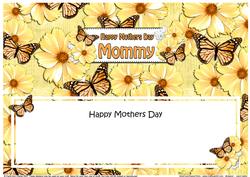 Mothers Day Mommy Floral Butterflies Large Dl Insert