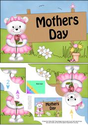 5x7 Teddy Tess Mothers Day Scallop Corner