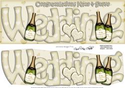 Large Dl Kate & Steve Wedding Champagne 3D Decoupage