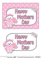 5x7 Teddy Tess Mothers Day Dots 3D Step by Step Decoupage