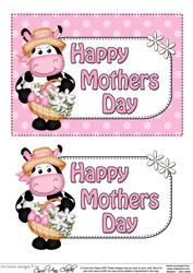 5x7 Milly Moo Cow Mothers Day Dots 3D Step by Step Decoupage
