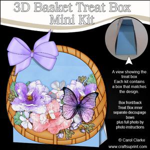 3D Summer Flowers & Butterfly Basket Shaped Treat Box