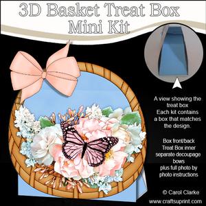 3D Pastel Blossoms & Butterfly Basket Shaped Treat Box