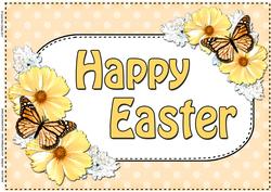 A4 Butterfly & Flowers Easter Card Topper