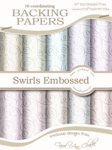 'swirls Embossed' Backing Paper Kit - Shades of White