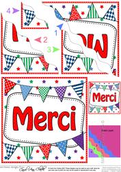 French Thank You Bunting Wavy Corner Stacker