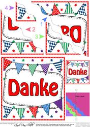 German Thank You Bunting Wavy Corner Stacker