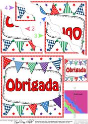 Portugese Thank You Bunting Wavy Corner Stacker