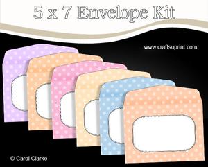 5 x 7 Pastel Polka Dot Envelope Kit