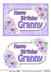 5x7 Birthday Granny Daisies 3D Step by Step Decoupage