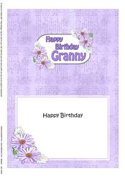 5x7 Birthday Granny Daisies Matching Insert