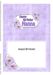 5x7 Birthday Nanna Daisies Matching Insert