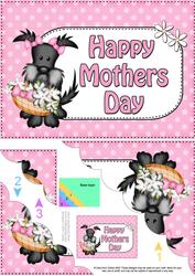 5x7 Maisie Scottie Dog Mothers Day Polka Dots Scallop Corner