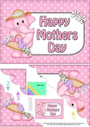 5x7 Lola Elephant Mothers Day Polka Dots Scallop Corner