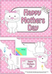 5x7 Cute Cat Mothers Day Polka Dots Scallop Corner