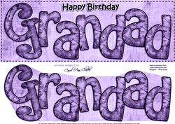 Large Dl Birthday Grandad Clocks 3D Decoupage