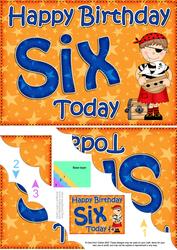 5x7 6th Birthday Boyz Joze Pirate Scallop Corner