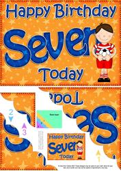 5x7 7th Birthday Boyz Bazil Footballer Scallop Corner