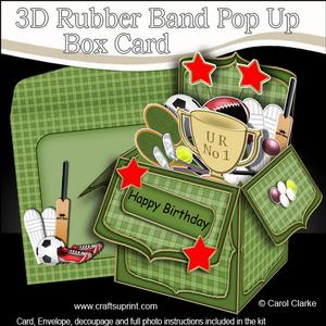3D Sports Rubber Band Pop Up Box Card