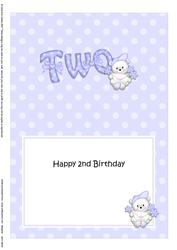 2nd Birthday Teddy 5x7 Insert