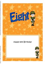 8th Birthday Boyz General Gazza 5x7 Insert