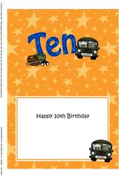 10th Birthday General Gazza Footballer 5x7 Insert