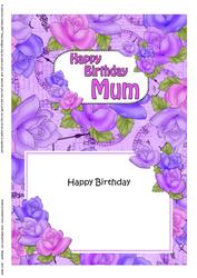 5x7 Birthday Mum Time for Roses Matching Insert