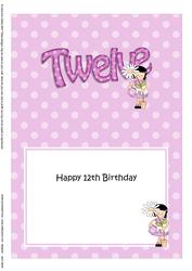 12th Birthday Girlz Suzi 5x7 Insert