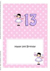 13th Birthday Girlz Suzi 5x7 Insert