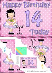 5x7 14th Birthday Girlz Suzi Scallop Corner