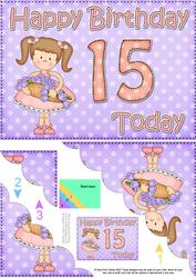 5x7 15th Birthday Girlz Liz Scallop Corner