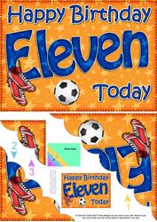 5x7 11th Birthday Football Scallop Corner