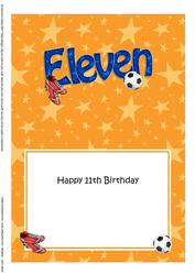 11th Birthday Football 5x7 Insert