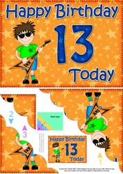 5x7 13th Birthday Boyz Jaz Scallop Corner