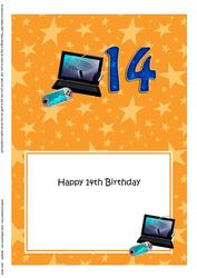 14th Birthday Gadgets & Gizmos 5x7 Insert