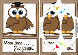 A5 Wise Owl Congrats Felties Scallop Corners N Pyramage