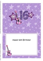 16th Birthday Guitar 5x7 Insert