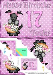 5x7 17th Birthday Hamish Scottie Dog Scallop Corner