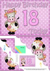 5x7 18th Birthday Gigi Horse Scallop Corner