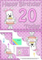 5x7 20th Birthday Jess Westie Dog Scallop Corner