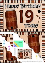 5x7 19th Birthday Beer Scallop Corner