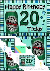5x7 20th Birthday Beer Scallop Corner